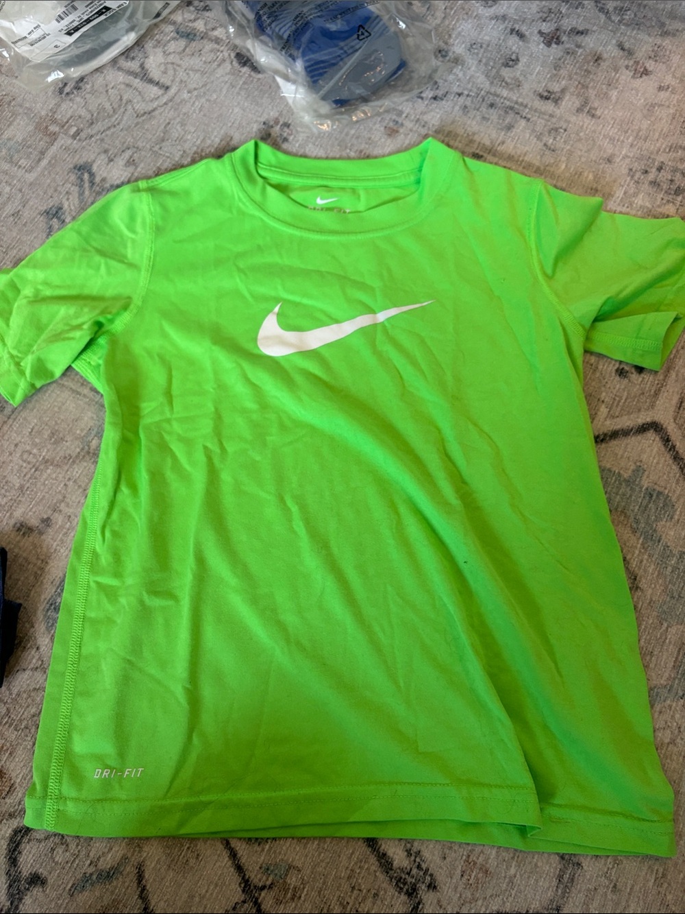Nike Neon Green Athletic Tee with White Swoosh